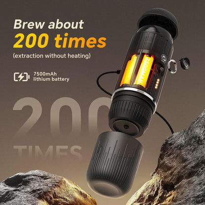 Portable Coffee Maker Travel Espresso Machine 120W Red Color, 19 Bar Pressure 7500mAh Rechargeable Battery Version Portable On the Go for Camping, Driving, Home and Office Travelling