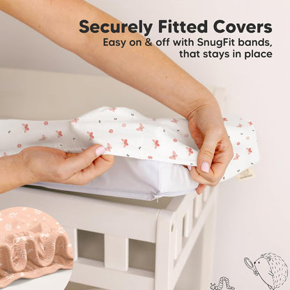 2-Pack Baby Changing Pad Covers for Girl, Boy,Neutral - Soft Viscose Derived from Bamboo Changing Table Pad Cover Sheets,Baby Nursery Diaper Changing Pad Cover,Contour Changing Pad Liner (Butterflies)