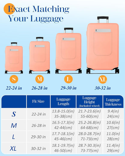Slohif Luggage Cover for Suitcase Tsa Approved Protector - Luggage Sleeve Suit Case Cover Travel Stretch Large Baggage Case Protective Washable Fit 30-32 Inch Rose