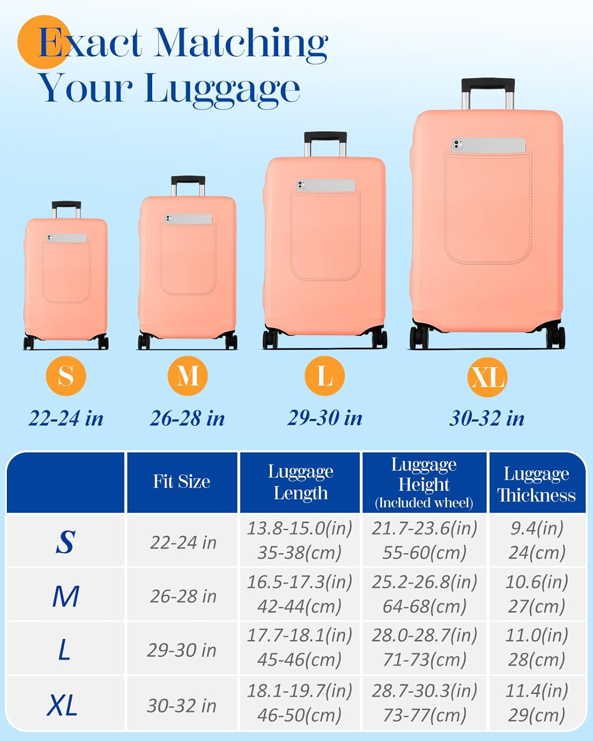 Slohif Luggage Cover for Suitcase Tsa Approved Protector - Luggage Sleeve Suit Case Cover Travel Stretch Large Baggage Case Protective Washable Fit 29-30 Inch Rose