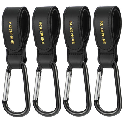 4Pack Universal Baby Stroller Hooks Clips for Hanging Bags and Shopping,Convenient Stroller Straps Accessories Perfect for Uppababy, Babyzen Yoyo, Britax, Bugaboo, Bob, Buggy, Shopping Cart（Black）
