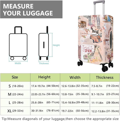 Travel Luggage Cover Suitcase Protector Fits 18-32 Inch Wheel Covers PatternedTravel Related Items Flower Luggage Protector Elastic S