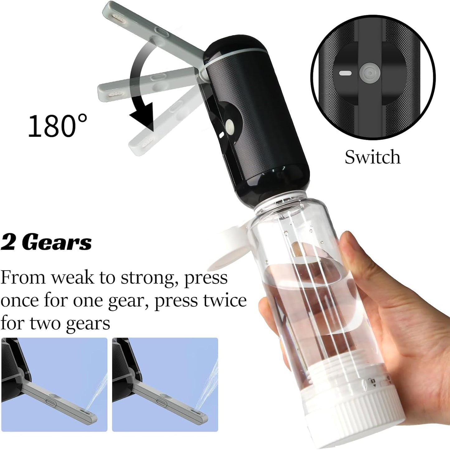 Portable Bidet for Travel, VITCOCO Electric Travel Bidet Sprayer with 2 Water Bottles and Zip Case, Rechargeable High Pressure Handheld Bidets Perfect for Personal Cleaning, Gift for Women,Friend,etc.