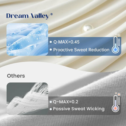 Dream Valley® Outlast® Deepsleep Cooling Comforter, King Size, NASA-Grade Space Technology Cooling Blanket for Hot Sleepers Night Sweats, Q-Max > 0.45 Aerocool™ Breathable, Ivory, 106"x90"