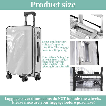 Clear PVC Luggage Cover, Waterproof Dustproof Anti-Scratch Suitcase Protector, Fits Wheeled Suitcases 18" 22" 24" 26" 28" 30" - Thicken Baggage Cover Case（18"）