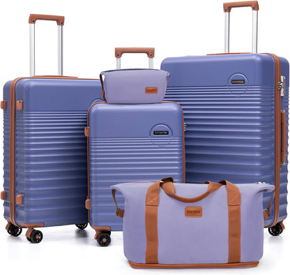 Luggage Sets 5 Piece, Suitcases with Wheels, Hardshell Suitcase Set, ABS Carry on Luggage Set with TSA Lock, Travel Luggage