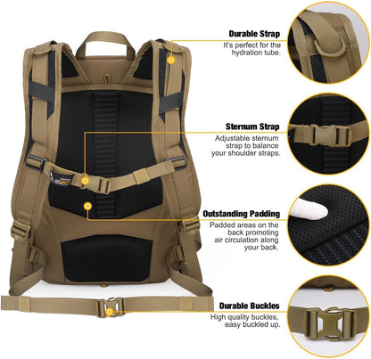 Mardingtop Tactical Military Backpack for Men,25L Molle Backpack, Cordura Backpack for Hiking,Camping