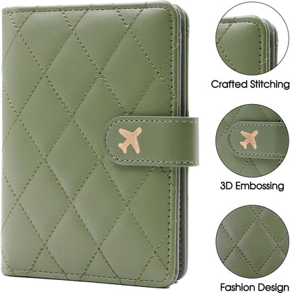 Melsbrinna Premium Leather Passport Holder Covers Case, Waterproof Rfid Blocking Travel Wallet Passport Holder with Pen Holder, Cute Passport Book for Women/Men