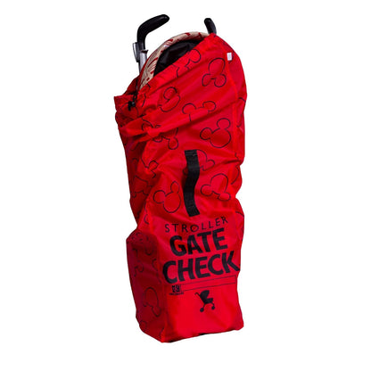 J.L. Childress Disney Baby Gate Check Bag for Umbrella Strollers - Travel Bag for Airplane, Fits Most Single Umbrella Baby Strollers, Airport Accessories for Gate Check - Mickey Mouse, Red