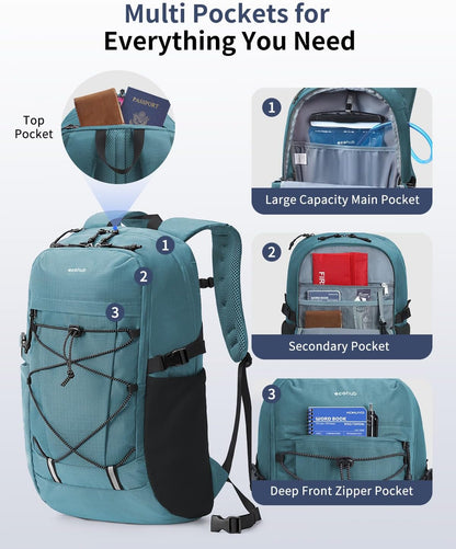 ECOHUB Hiking Backpack 30L Travel Backpack Lightweight Casual Daypack Water Resistant Camping Bag Outdoor Sports Back pack for Men Women