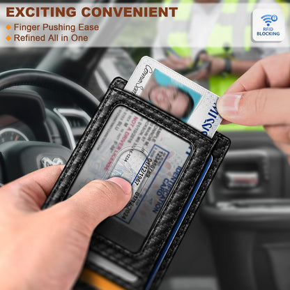 BULLIANT Men Wallet,Slim Leather Wallet Money Clip Card Hodler For Men Gift 8 Cards RFID Blocking