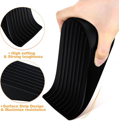 Frienda 4 Pack Large Door Stoppers Heavy Duty Rubber Stopper for Bottom of Door Wedge Stopper for Home Office (Black)