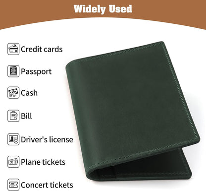Jack&Chris Leather Passport Holder, Handmade Passport cover, Travel Wallet Cover Case for Men and Women, Leather Travel Documents Organizer Protector, JC107