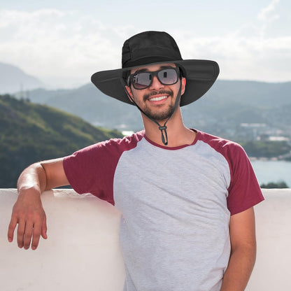 Sun Hat for Men/Women, UPF 50+ Fishing Hat,Waterproof Wide Brim Bucket Hat Foldable Boonie Hat for Hiking Garden Safari Beach