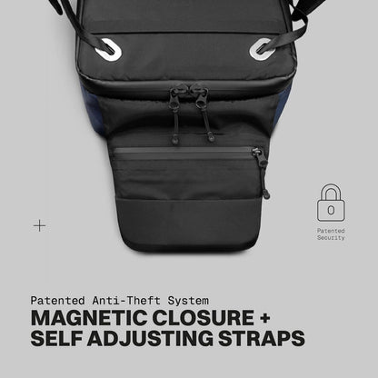 The Frenchie Co. - Super Light Speed Backpack - Expandable lightweight travel pack - Anti-theft magnetic closure for rapid access - Self-adjusting ergonomic straps for comfort