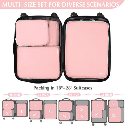 Gonex Compression Packing Cubes, 3pcs/4pcs Expandable Storage Travel Luggage Bags Organizers