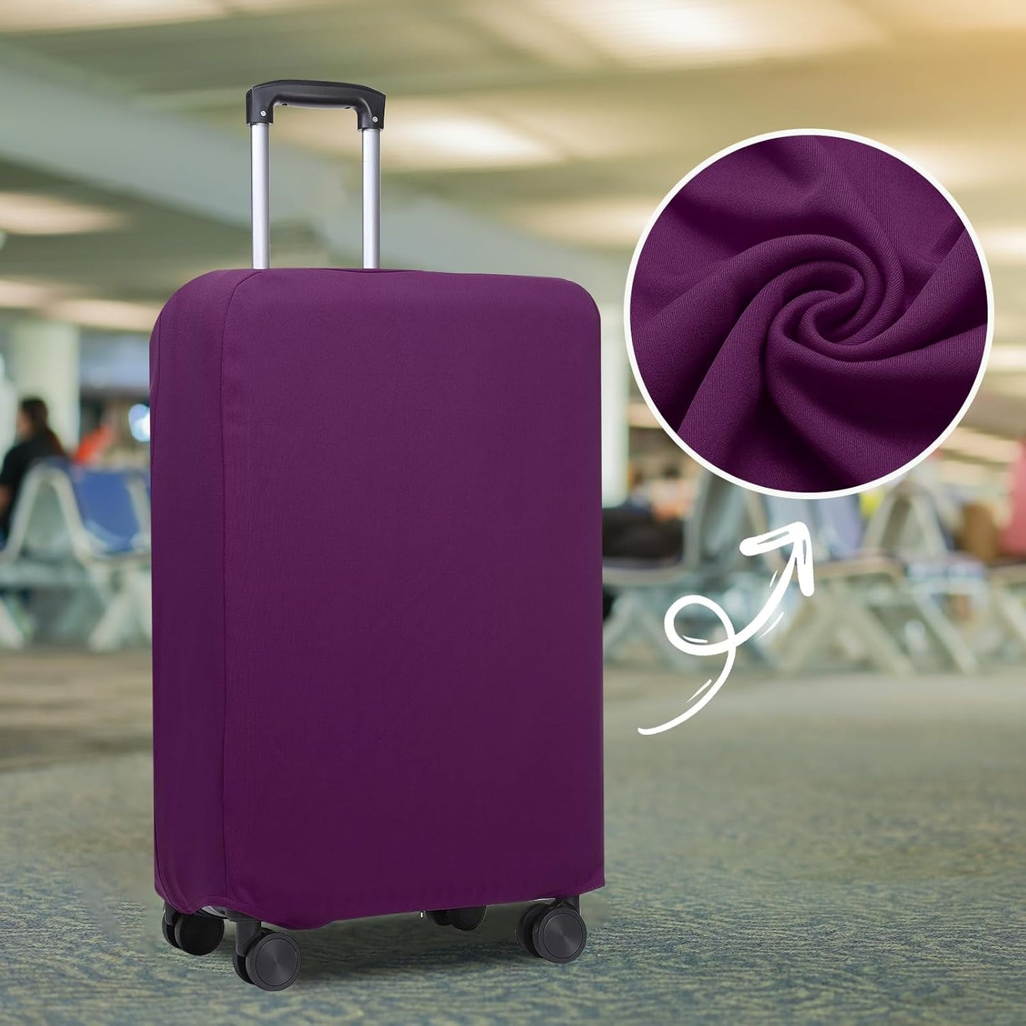 PATIKIL Luggage Cover, Suitcases Covers Elastic Carry on Cover Protector Washable Scratch-Resistant Fits 19-21 Inch Luggage for Travel Business Trips, Purple