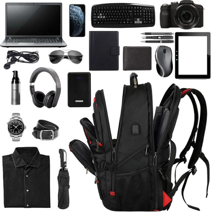 17.3 Laptop Backpack, Extra Large Travel laptop Backpack with Rain Cover, TSA Friendly Flight Approved with RFID Anti Theft Pocket and USB Charger Port, Water Resistant College Bag for Men and Women