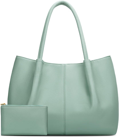 KKXIU Tote Bag for Women Vegan Leather Shoulder Purse Large Capacity Travel Bag