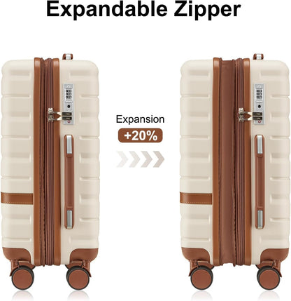 Luggage Sets 4 Piece with TSA Lock Hardside PC+ABS Carry On expandable Suitcase with Spinner Wheels Lightweight Rolling Travel Luggage Sets with YKK Zippers(Navy, 4 Piece Sets(14/20/DB/TB))