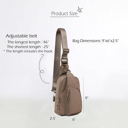 ODODOS Daily Sling Bag with Adjustable Straps Crossbody Chest Bag Lightweight Small Backpack for Casual Traveling Hiking