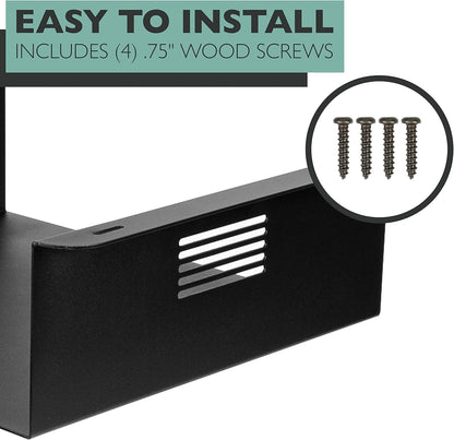 Ilyapa Under Desk CPU Mount, Steel Under Desk Computer Mount Vented Sides, PC Wall Storage, Laptop Stand, Shelf for Office Storage, 4x12x11 Inches