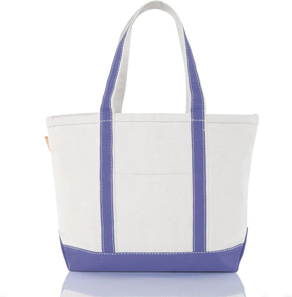 CB STATION Medium Classic Canvas Tote Bag for Women, Top Zipper Closure, Outer Pocket, Daily Essentials, Groceries, Traveling