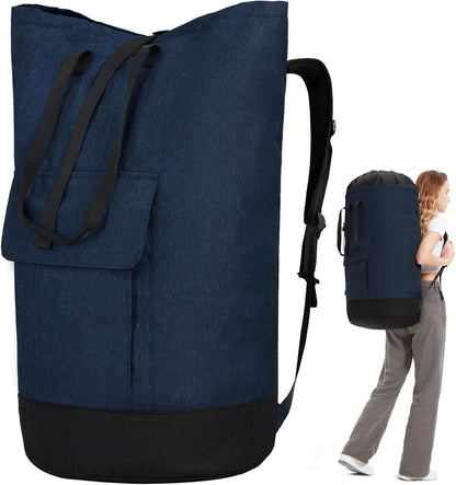 Laundry Bag Backpack Extra Large, Heavy Duty Laundry Bag With Straps, College Dorm Room Essentials, Dirty Clothes Bag for Travel, Beach, Camping, Apartment and Laundromat
