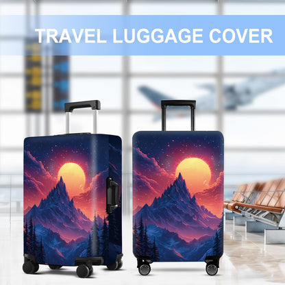 Luggage Cover Washable Suitcase Protector Anti-scratch Suitcase cover Fits 20-34 Inch Luggage (Snow mountain, M(24-26inch suitcase))