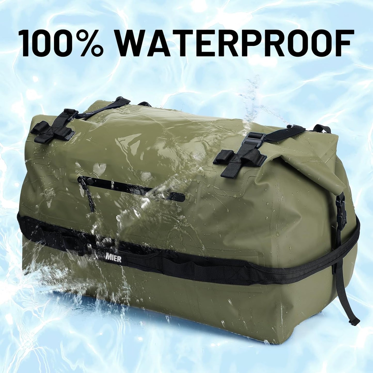 MIER Large Waterproof Duffel Bag Rolltop Dry Backpack Duffle Bags for Kayaking, Rafting, Boating, Swimming, Camping, Travel, Gym, Beach, 60L/80L