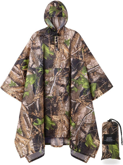 salamra Hooded Rain Poncho Waterproof Raincoat Jacket for Men/Women/Adults with Pocket