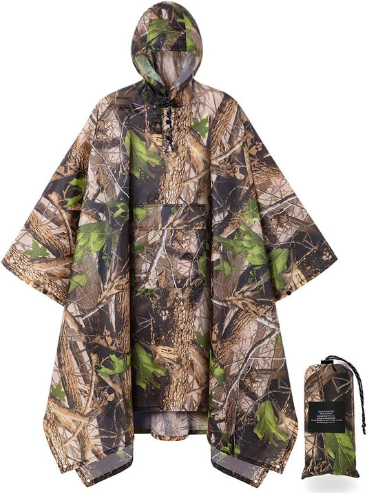 salamra Hooded Rain Poncho Waterproof Raincoat Jacket for Men/Women/Adults with Pocket