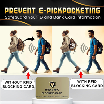 SaiTech IT RFID Cards One Card Protects Entire Wallet Purse for Men & Women, Contactless Bank Debit Credit Card ProteRFID Goldenctor ID ATM Guard Card – Golden (50 PCs Bulk RFID Card Golden)