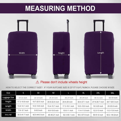 Travel Luggage Cover Suitcase Protector Scratch-Resistant Fit 19-31 Inch Suitcase, Not Included Suitcase (Purple, S(19-21 inch))