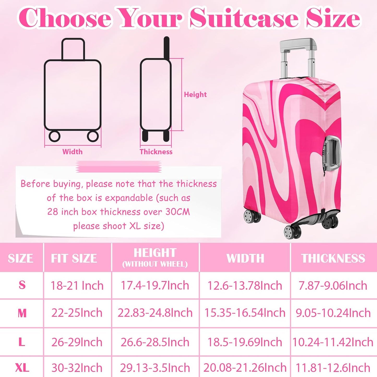 Luggage Cover for Suitcase Elastic Suitcase Cover Protector, Carry On Luggage Sleeve Anti Scratch Travel Essentials Suitcase Protector Fits 20-22