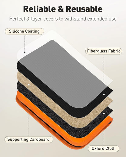 Uniclife Zippered Key Case Organizer Waterproof and Fireproof Orange Key Binder with 24 Hooks and Tags Portable Key Storage Book for Offices Real Estate Agencies Hotels and Rental Management (Orange)