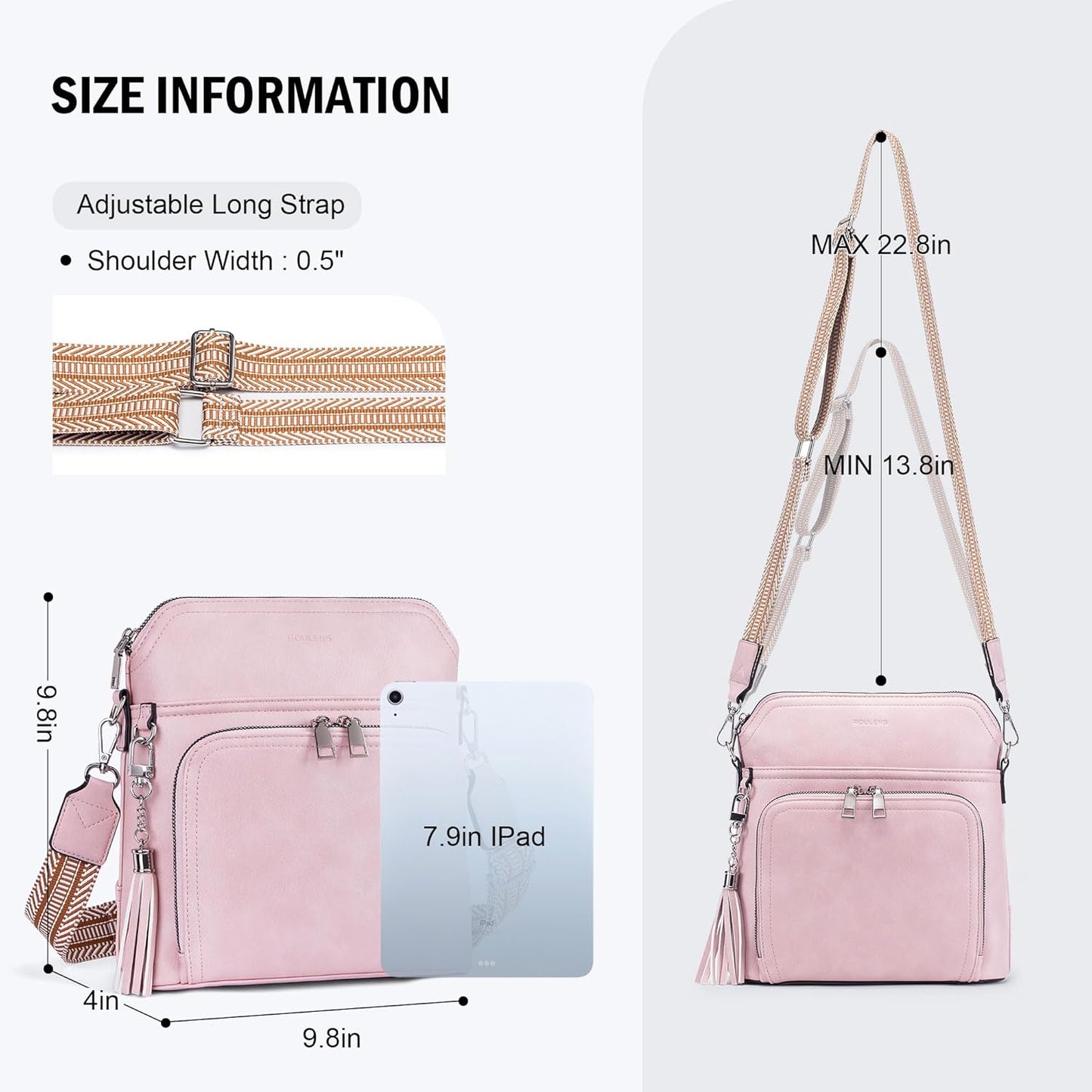 Crossbody Purse for Women,Lightweight Medium Crossbody Bag Soft Leather Women's Shoulder Handbags with Tassel