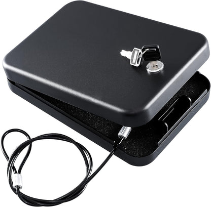 Dalmbox Gun Safe for Pistols Small Handgun Lock Box with Combination Lock Portable Travel Pistol Safe for Car, Home, Travel