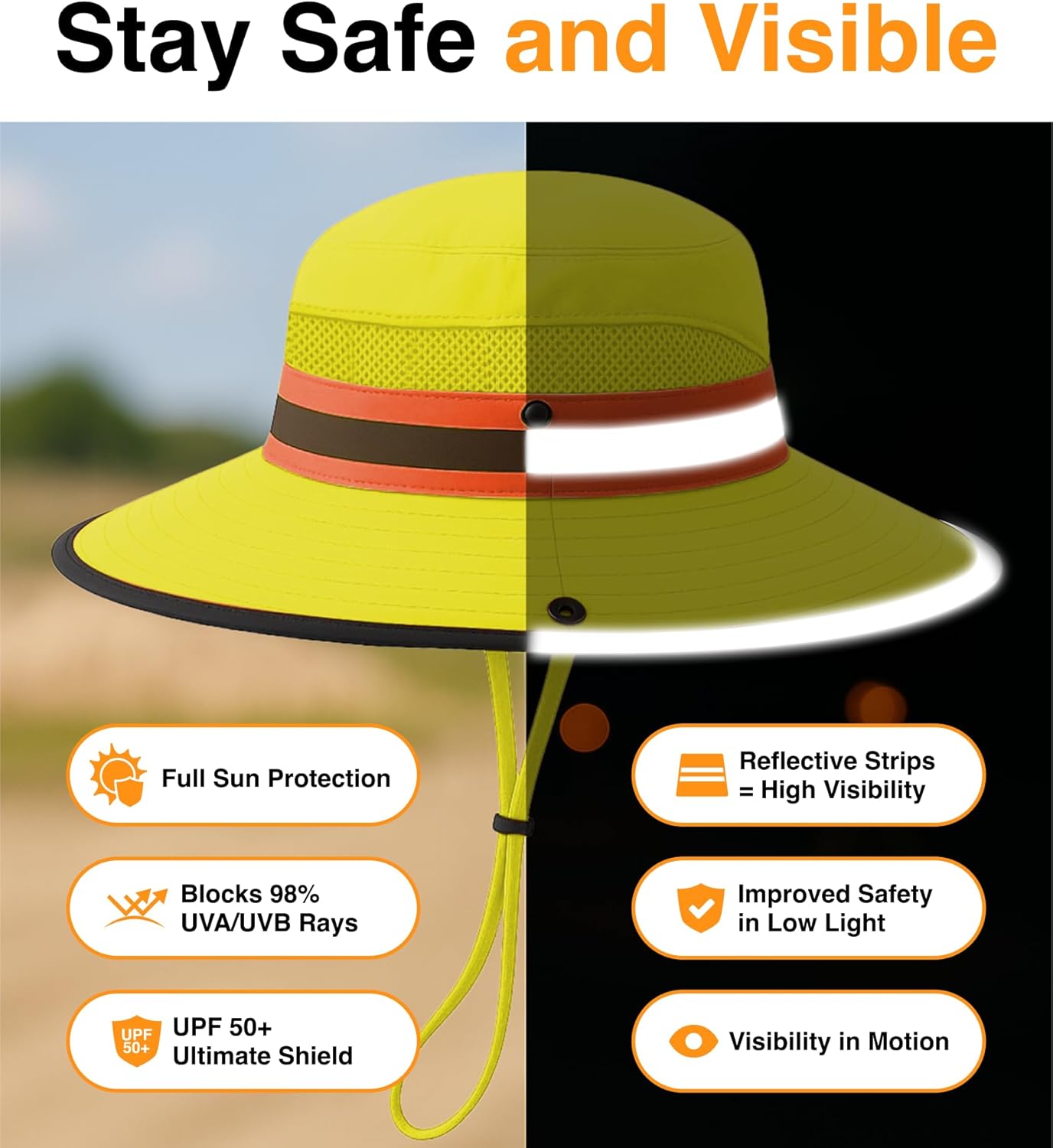 GearTOP Safari Sun Hat for Men and Sun Hats for Women UV Protection UPF 50+ Hiking, Gardening, Fishing