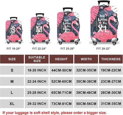 WUJIAONIAO Travel Luggage Cover Baggage Suitcase Cover Protector Skins 18-32 Inch (Vintage Flamingo, XL (for 29-32 inch luggage))