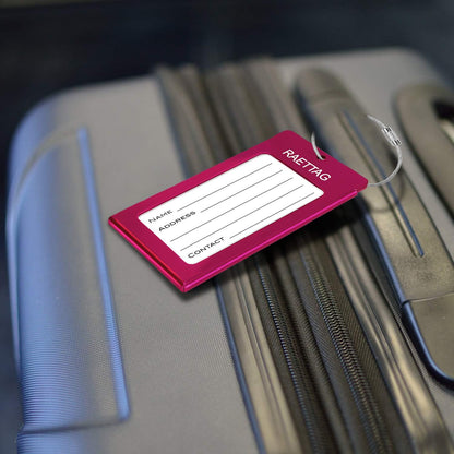 Luggage Tags Metal Suitcase Tags Travel Bag ID Identifier Luggage Tag (Red 4Pack)