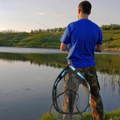 PLUSINNO Floating Fishing Net for Steelhead, Salmon, Fly, Kayak, Bass, Trout Fishing, Catfish, Rubber Coated Landing Net for Easy Catch & Release for Easy Transportation & Storage