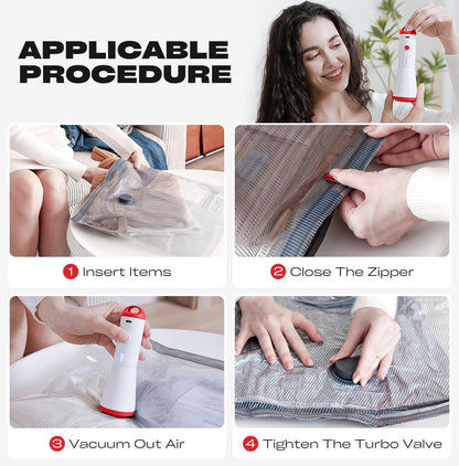 Vacuum Seal Bags for Clothing, 18 Pack Travel Vacuum Storage Bags with USB Pump, Carry On Compression Packing Bag for Luggage, Space Saver Travel Kit for Clothes