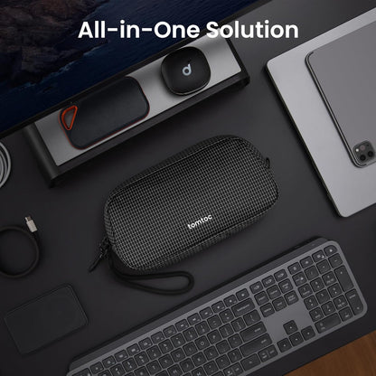 tomtoc Electronics Organizer Travel Case Performance, Water Resistant Bag Cable Tech Pouch Accessories, Carry Storage for Cord, Phone, Cables, Airpods, USB Flash Drive, Daily Items