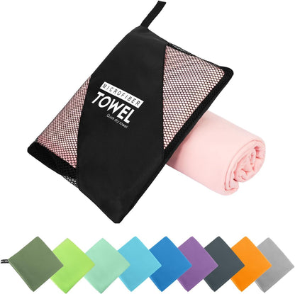 Microfiber Travel Towel, Soft Lightweight Quick Dry Towel, Super Absorbent Compact Travel & Sports & Beach Towels for Camping, Backpack, Gym, Swimming, Yoga, Hiking (XXL:40"×72" -Pink)
