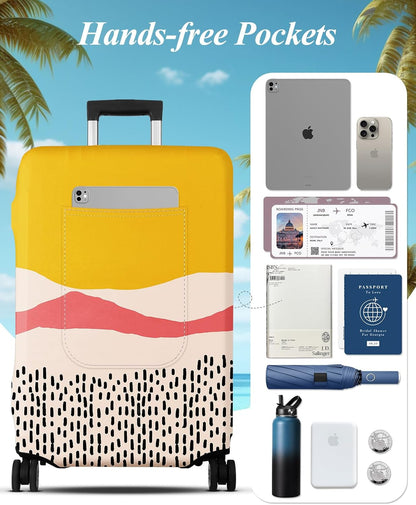 Slohif Luggage Cover for Suitcase Tsa Approved Protector - Luggage Sleeve Large Suit Case Cover Travel Stretch Baggage Case Protective Washable Fit 28-30 Inch Patchwork L