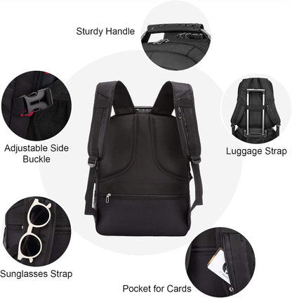 LOVEVOOK Large Backpack for Men 18 inch Heavy Duty Backpack Big Travel Backpack Large Capacity Laptop Backpack with USB Port Waterproof for Business Work (18.4 inch,Black)