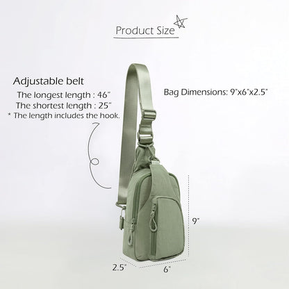 ODODOS Daily Sling Bag with Adjustable Straps Crossbody Chest Bag Lightweight Small Backpack for Casual Traveling Hiking