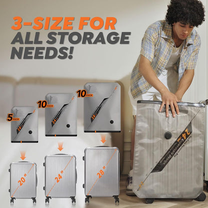 Rechargeable Wireless Pump Travel Storage Bags Set - 25 Pack Portable Space Saver Bags for Travel & Home - Vacuum Compression Packing Seal for Clothes, Blankets, Seasonal Storage