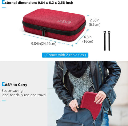 ProCase Hard Travel Electronic Organizer Case for MacBook Power Adapter Chargers Cables Power Bank Apple Magic Mouse Apple Pencil USB Flash Disk SD Card Small Portable Accessories Bag